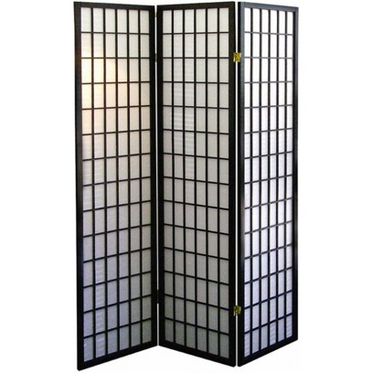 Black 3 Panel Shoji Screen